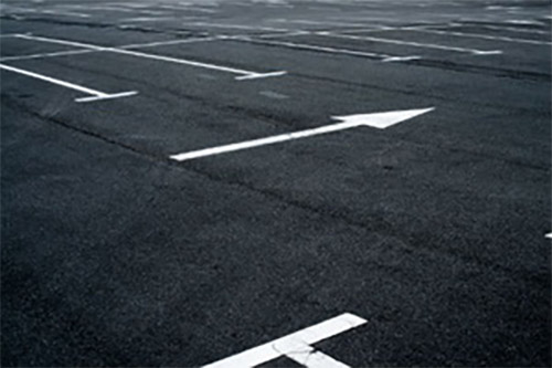 new pavement on commercial parking lot